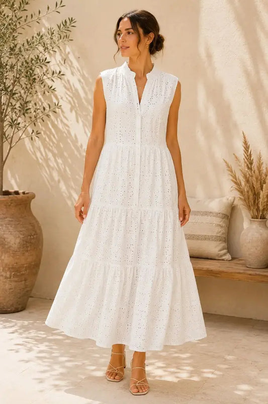 EMBROIDERED MAXI WHITE