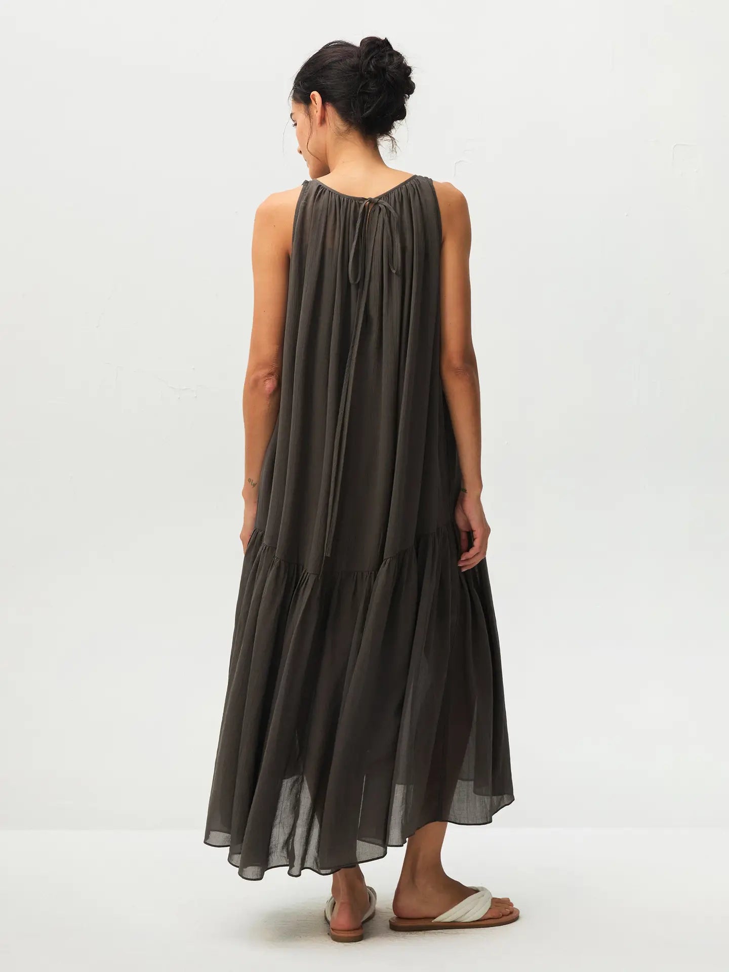 TIERED HALTERNECK DRESS GREY