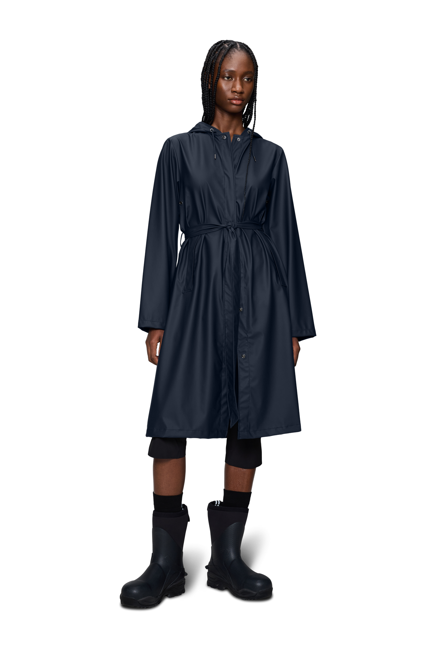 A-LINE LONGER JACKET NAVY