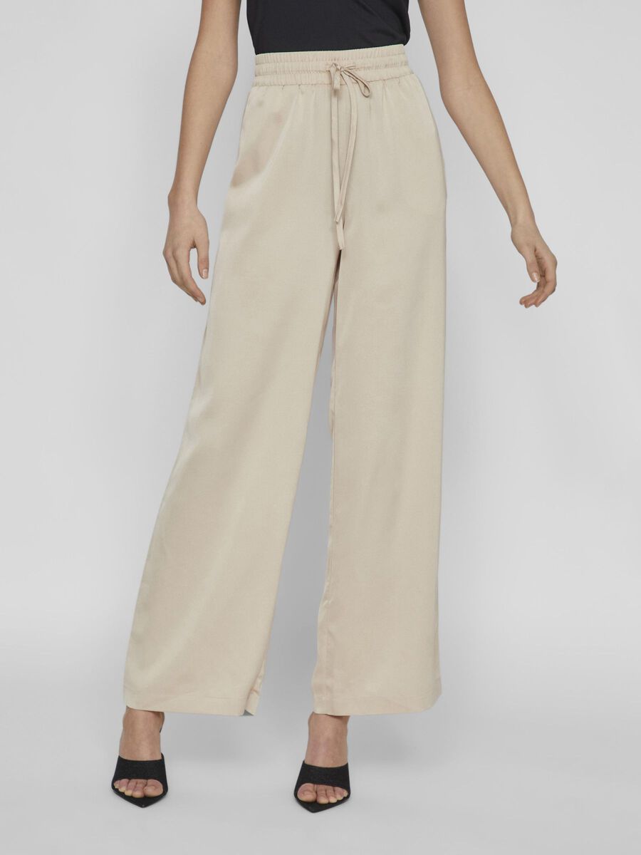 ELLETTE WIDE LEG TROUSER CEMENT