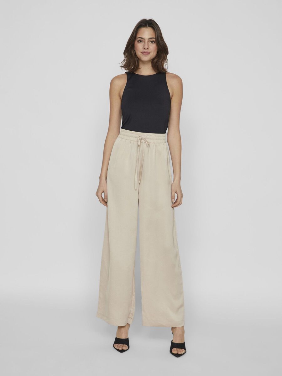 ELLETTE WIDE LEG TROUSER CEMENT