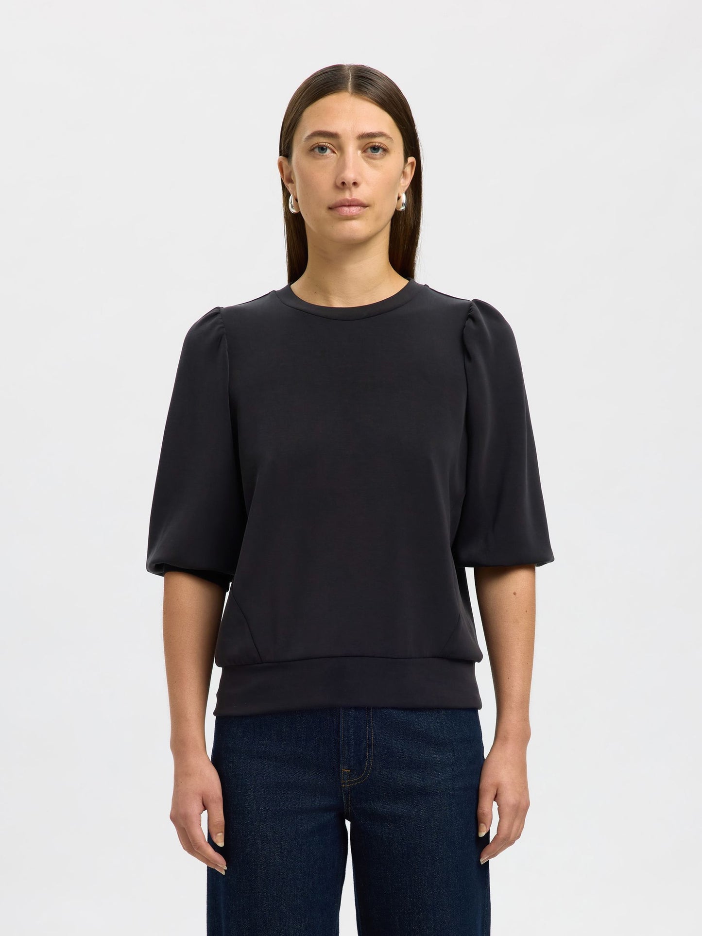 TENNY 3/4 SWEAT TOP BLACK