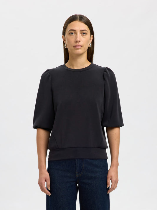TENNY 3/4 SWEAT TOP BLACK