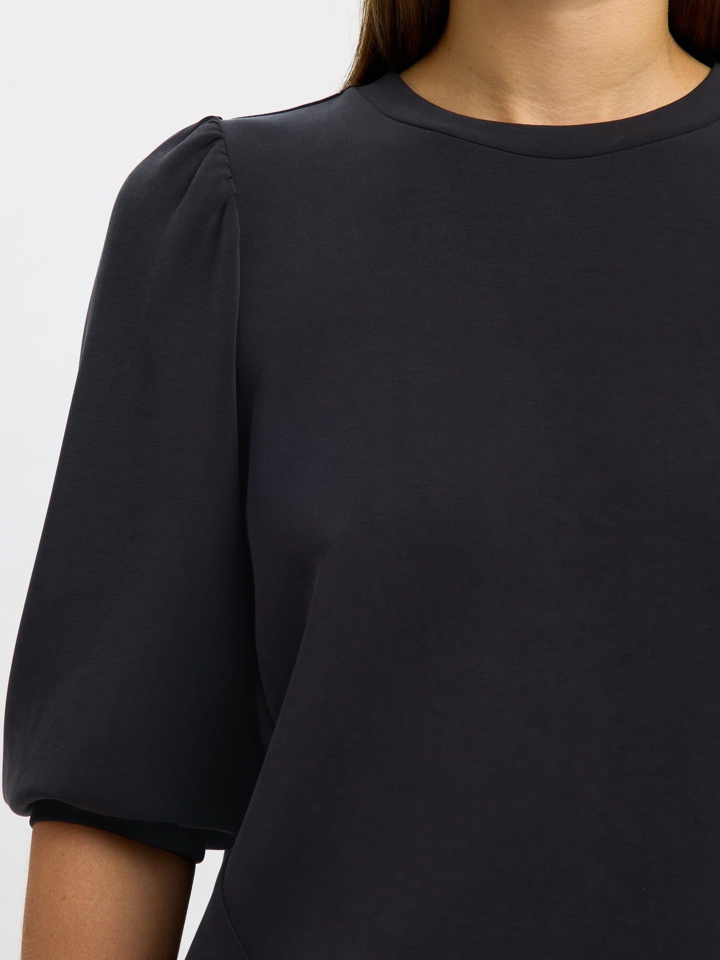 TENNY 3/4 SWEAT TOP BLACK