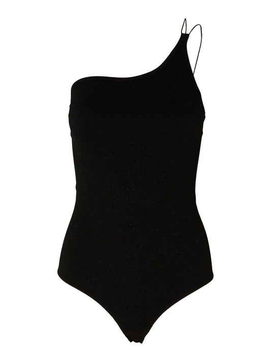 KIMMI ONE SHOULDER BODYSUIT BLACK