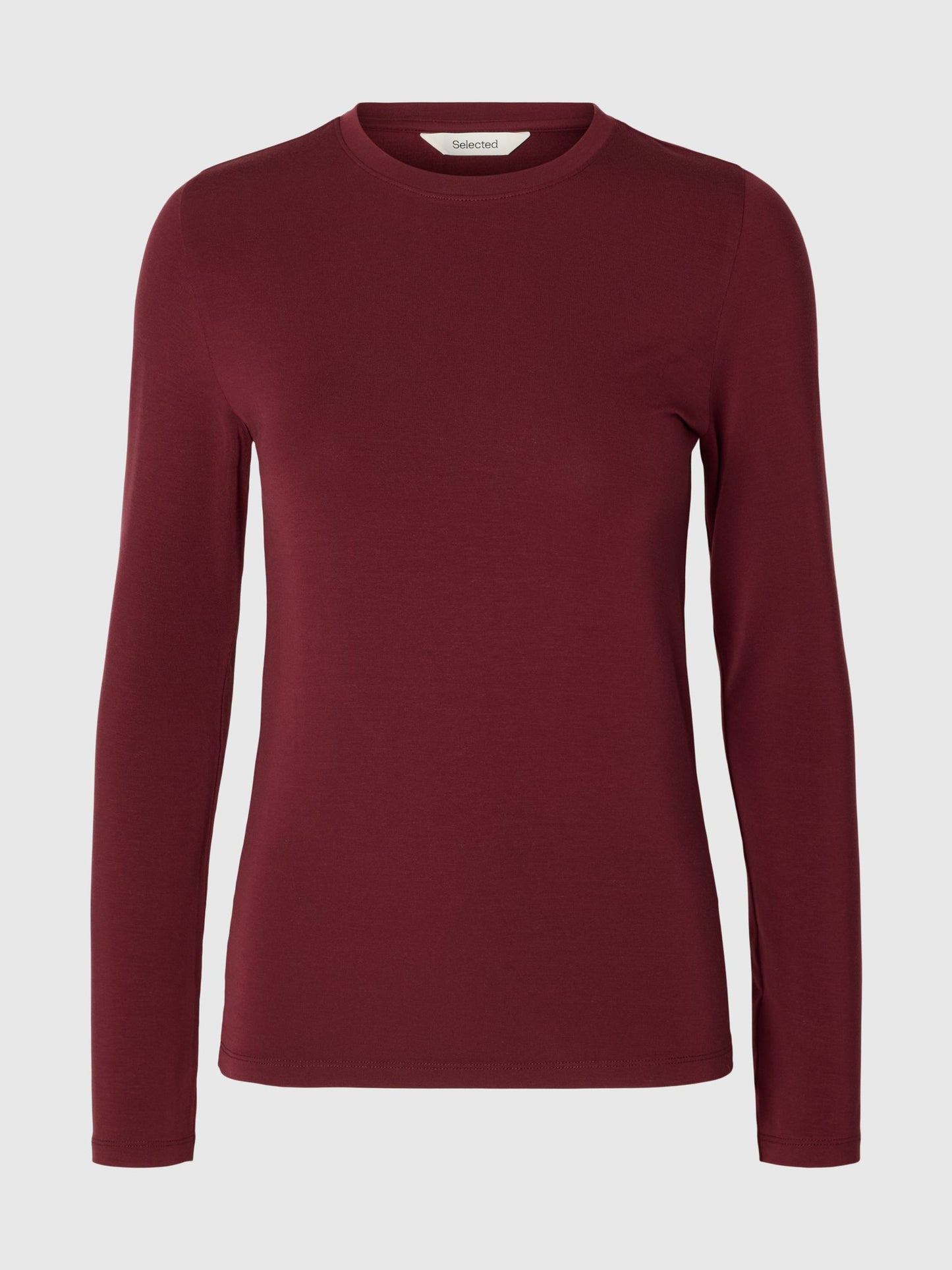 MANJA O NECK TOP TAWNY PORT LS