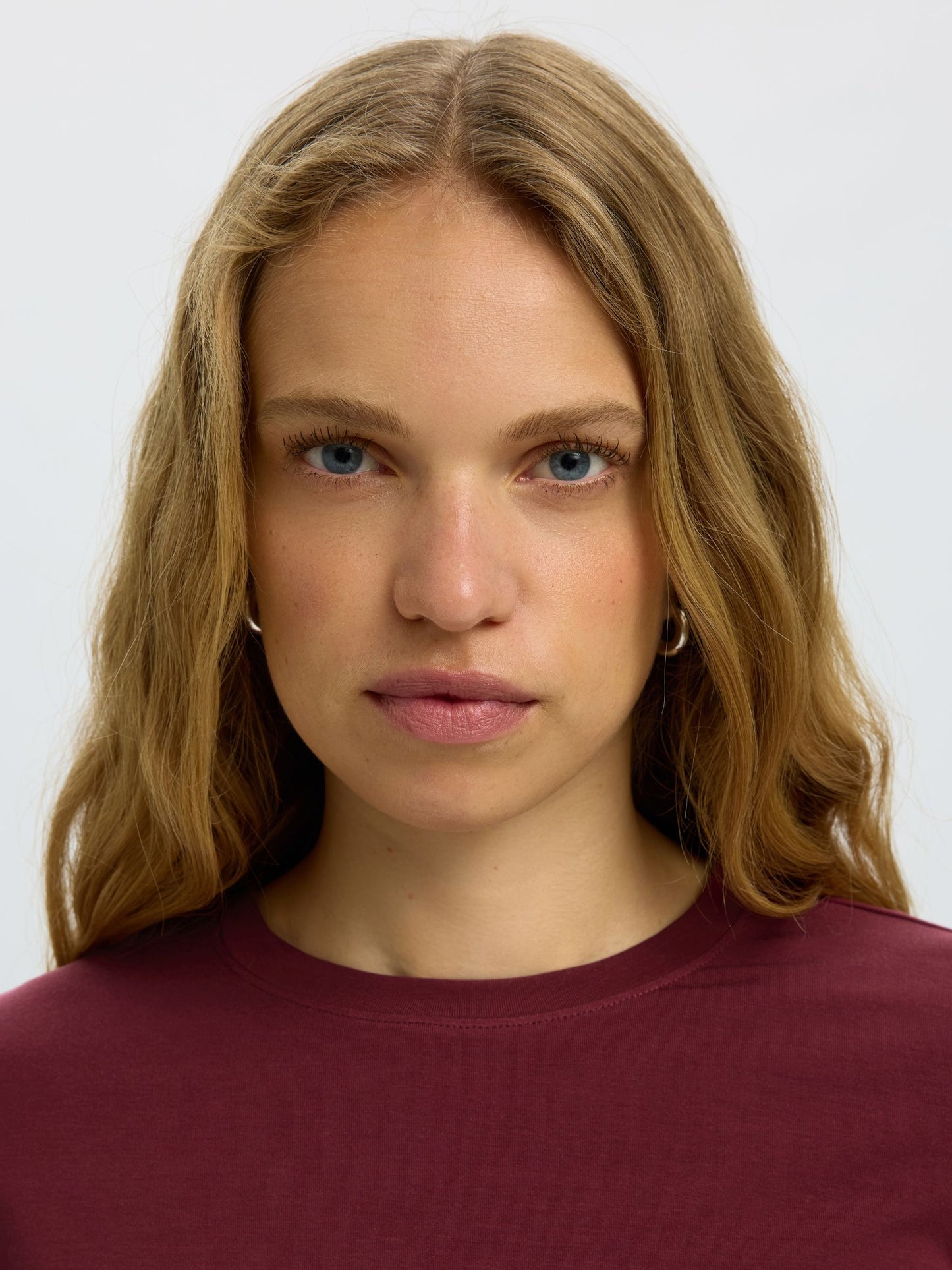 MANJA O NECK TOP TAWNY PORT LS