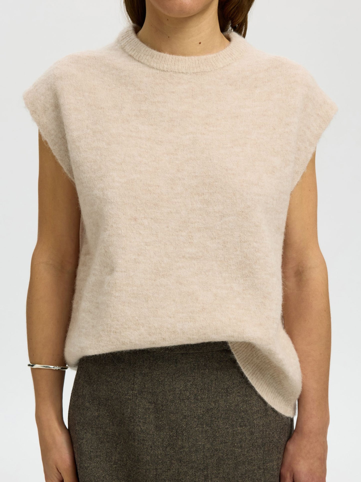 LULU KNIT VEST BIRCH MELANGE
