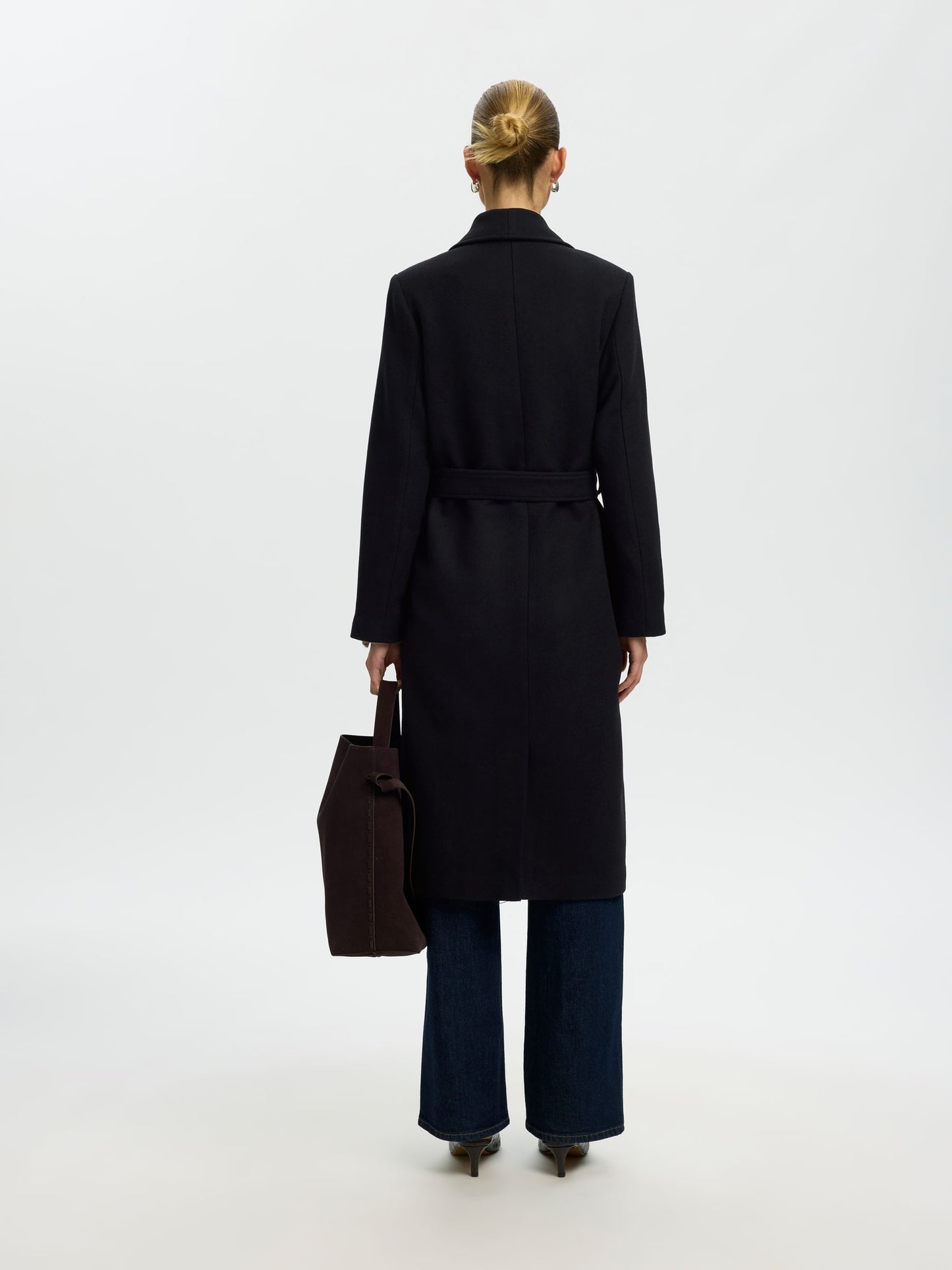 ZIA ROSE WOOL COAT BLACK