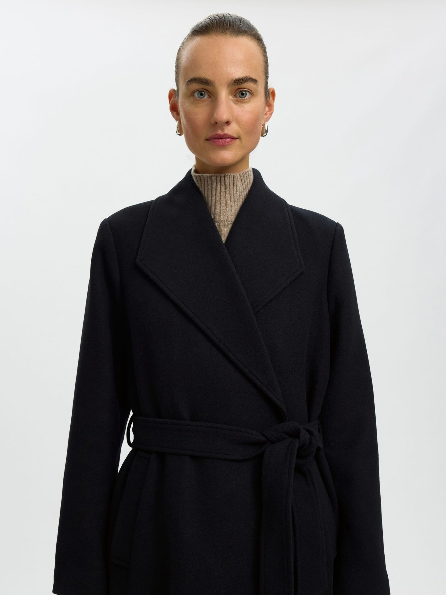 ZIA ROSE WOOL COAT BLACK