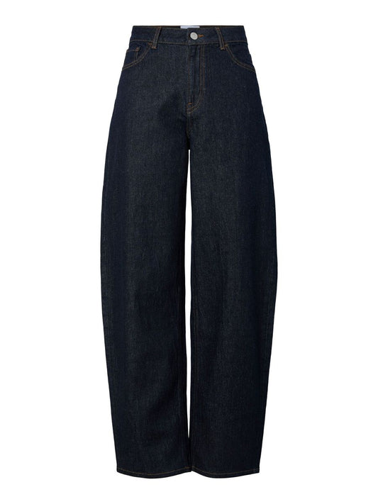 GRACE BARREL JEANS DARK BLUE RINSE