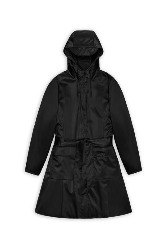 CURVE JACKET BLACK GRAIN LONG