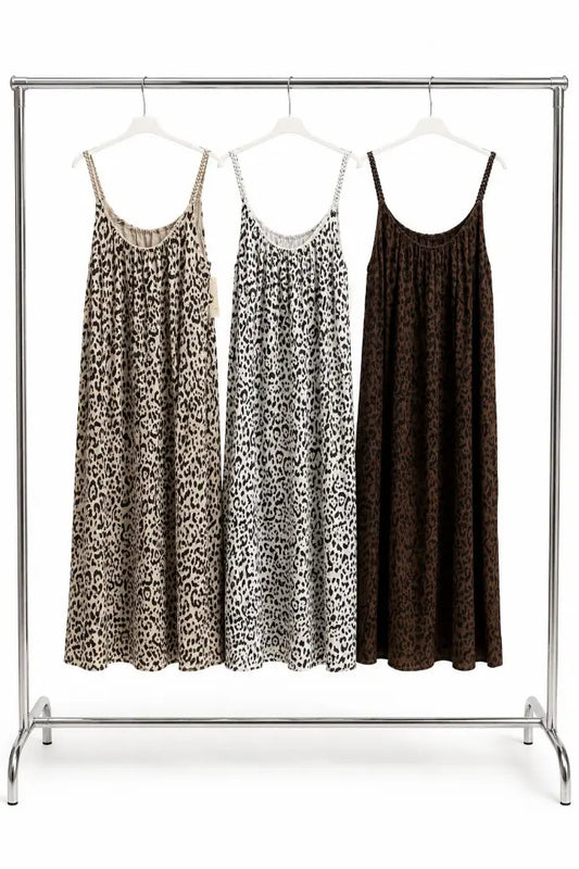 RAYA DRESS LEOPARD BROWN