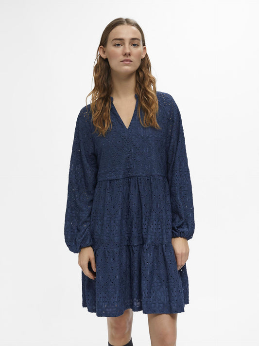 FEODORA BRODERIE ANGLAIS DRESS BLUE