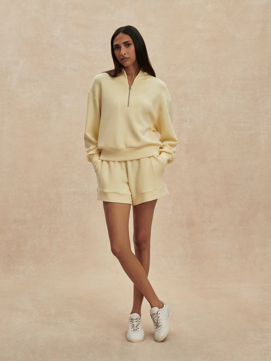 DAVIDSON DOUBLESOFT 1/2 ZIP ANISE FLOWER