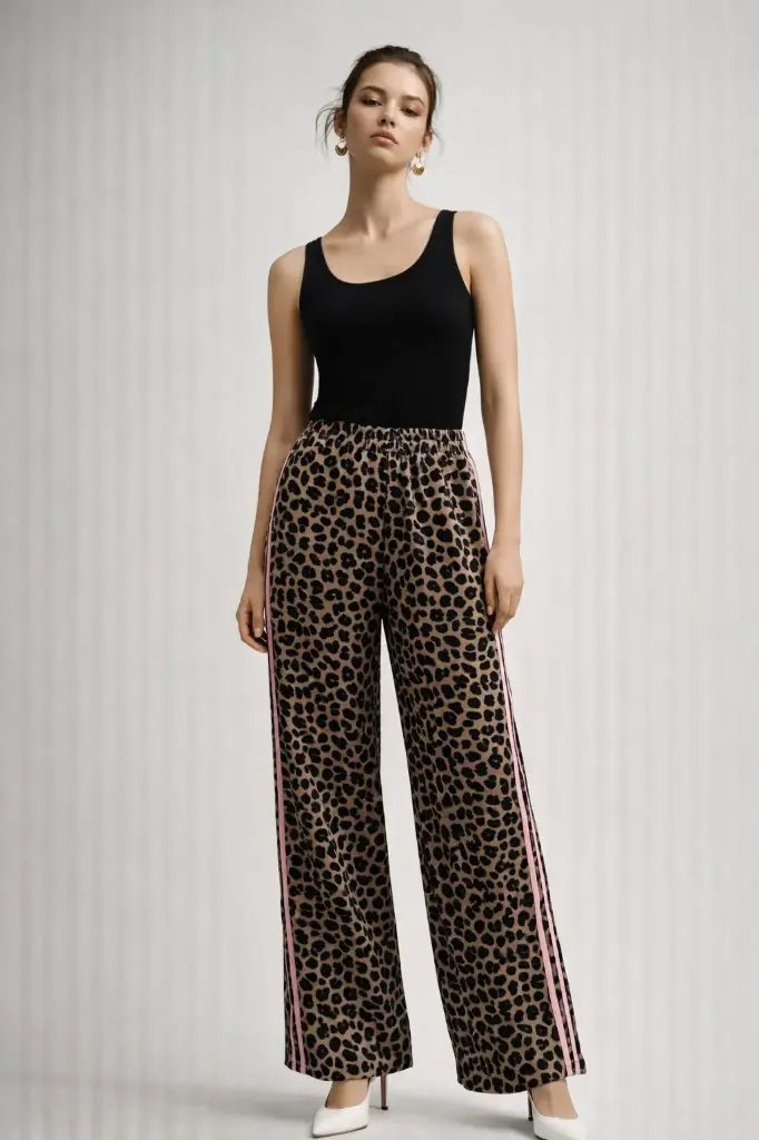 LEOPARD STRIPE JOGGER PINK