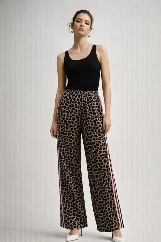 LEOPARD STRIPE JOGGER BEIGE