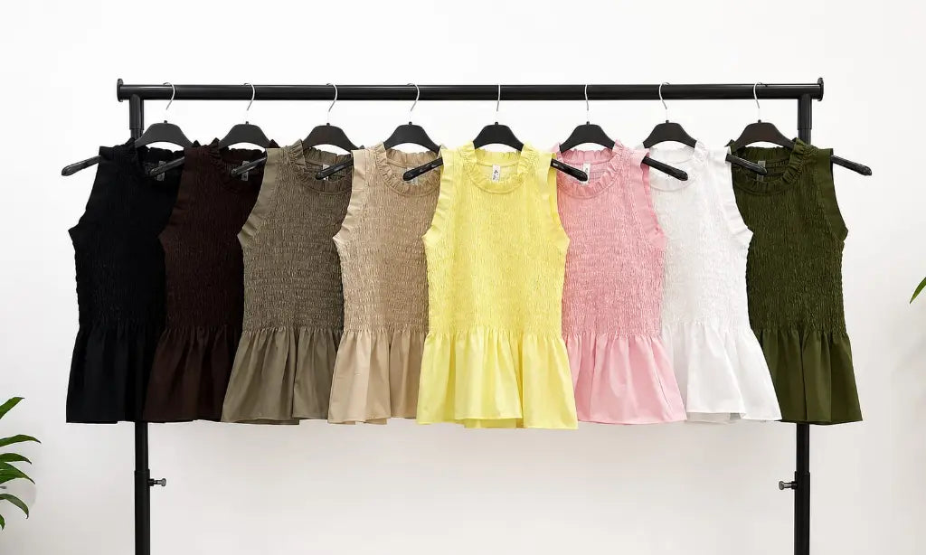 RUCHED TOP BROWN