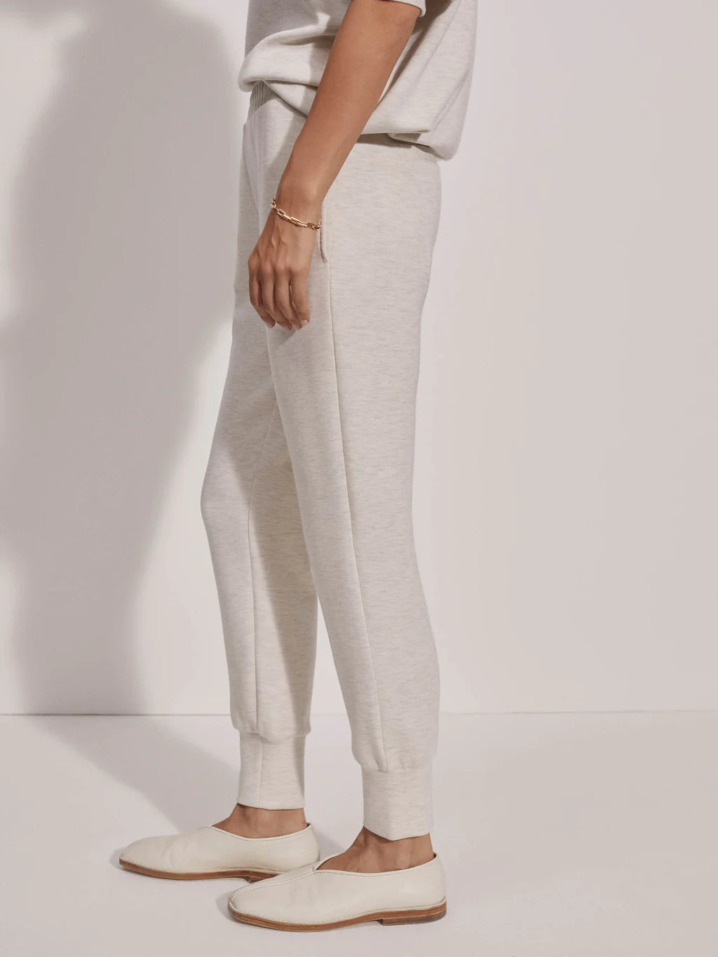 SLIM CUFF PANT DOUBLESOFT IVORY MARL 25"