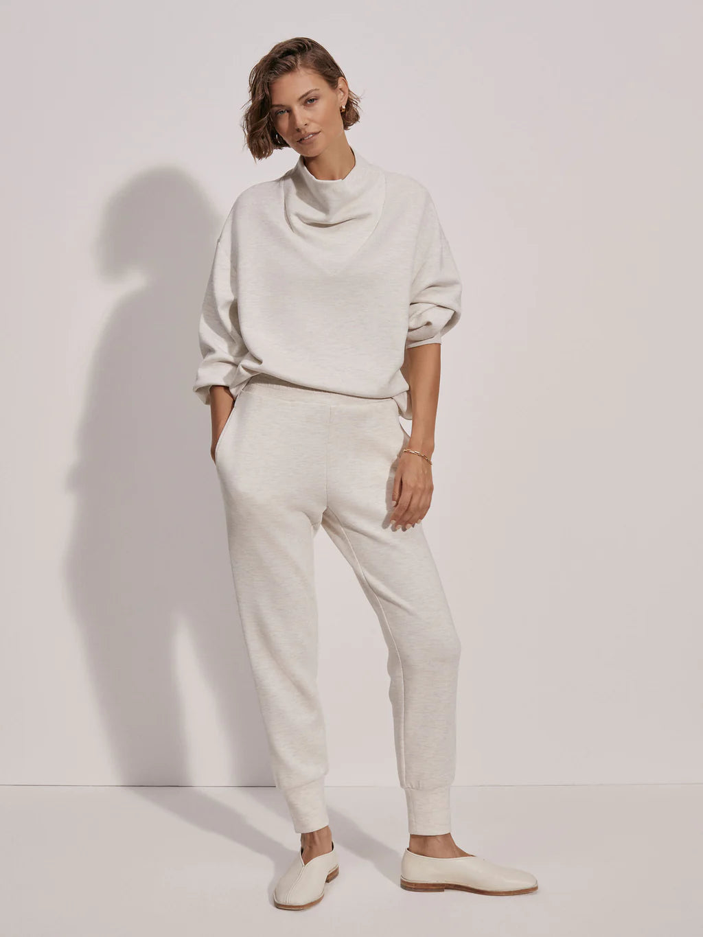 SLIM CUFF PANT DOUBLESOFT IVORY MARL 25"