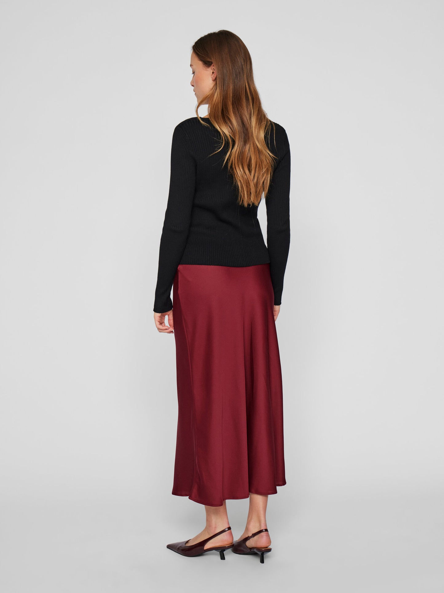 ELLETTE SKIRT CARAMEL CABERNET BERGUNDY