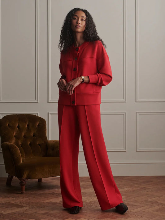 THE WIDE LEG PANT 30" RED MARL