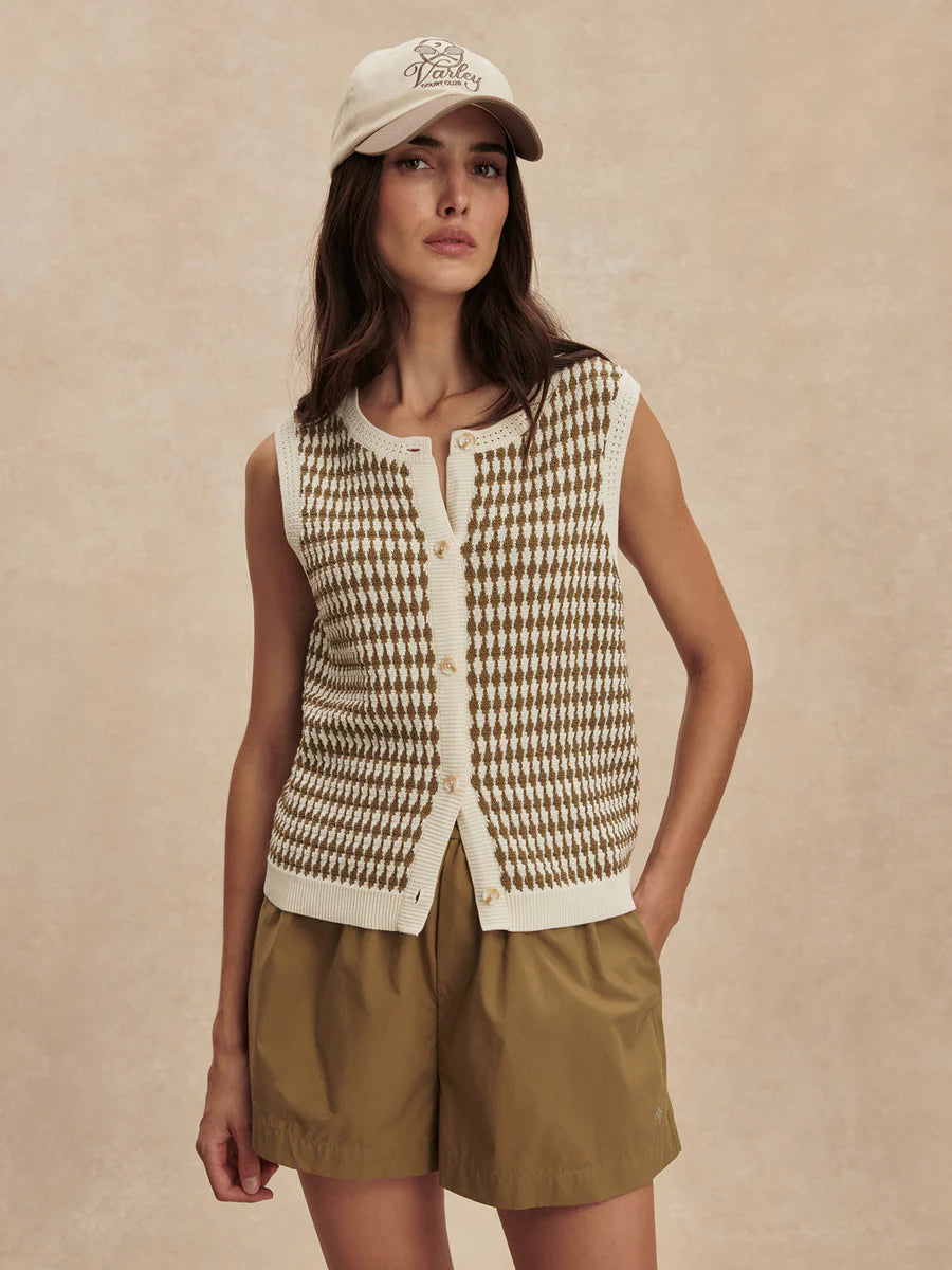 AURA KNIT TOP EGRET OLIVE