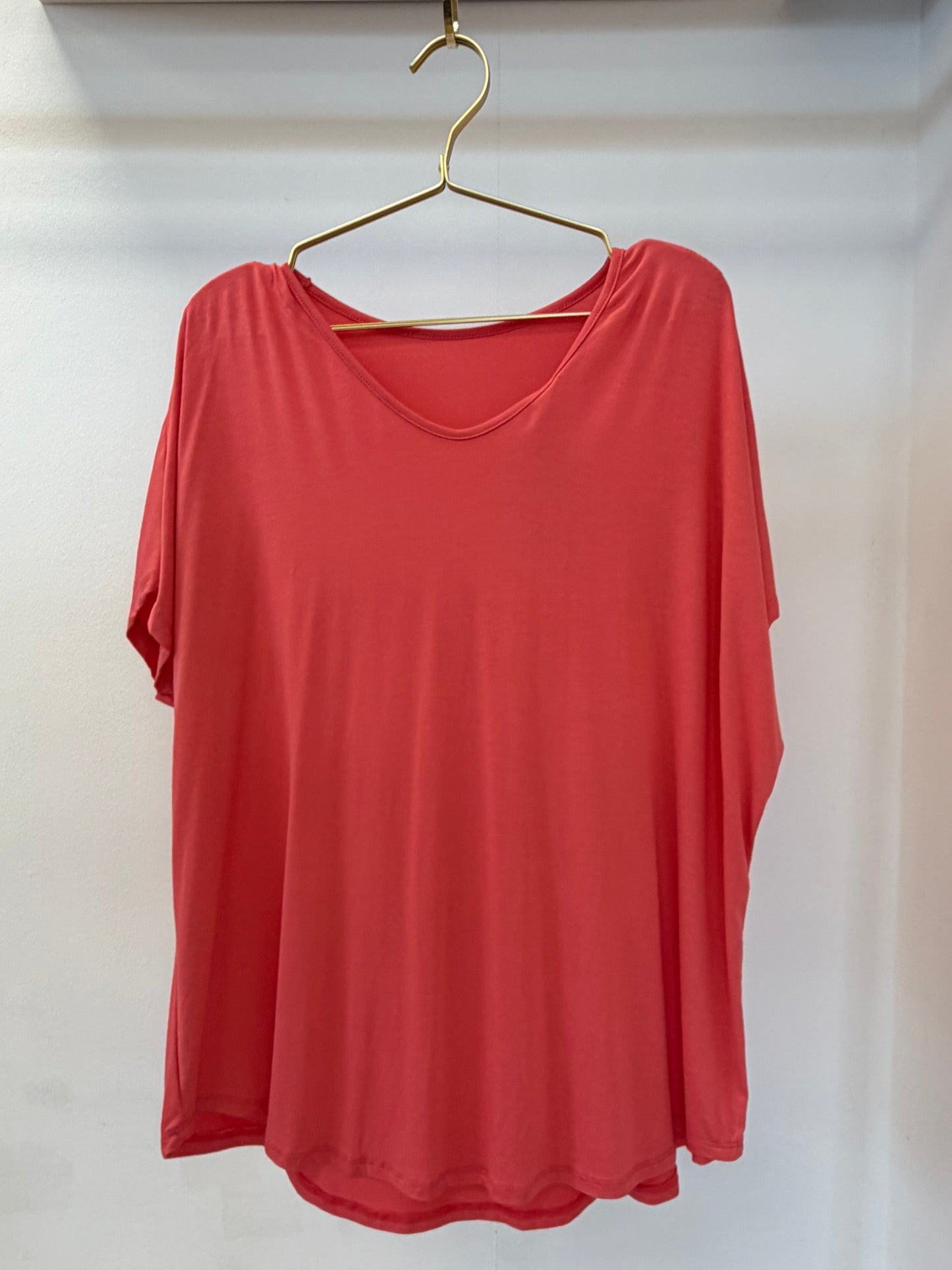 V NECK OSZ TOP CORAL
