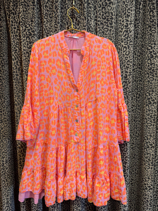 LUCY DRESS BIG LEO ORANGE