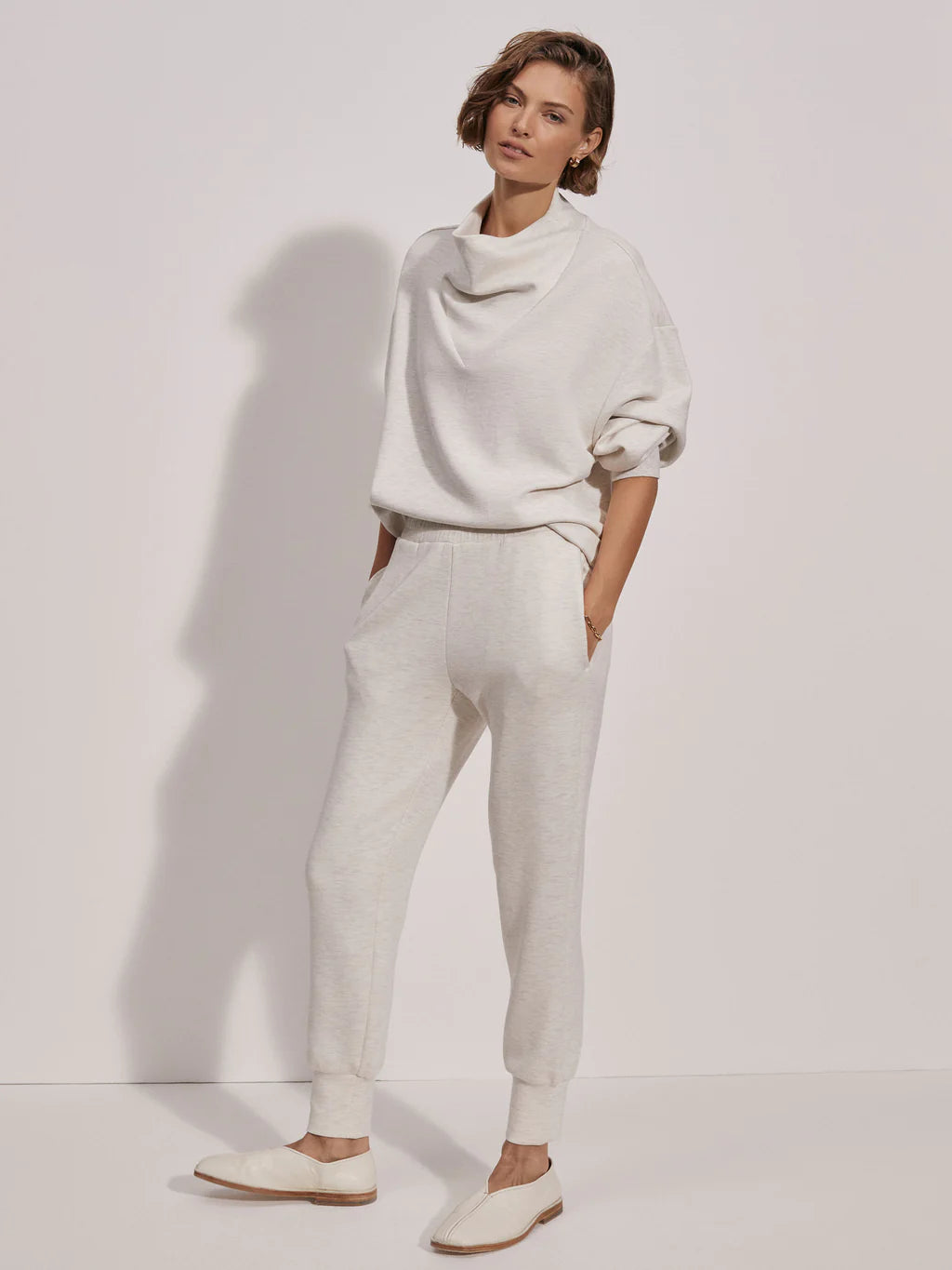 SLIM CUFF PANT DOUBLESOFT IVORY MARL 25"