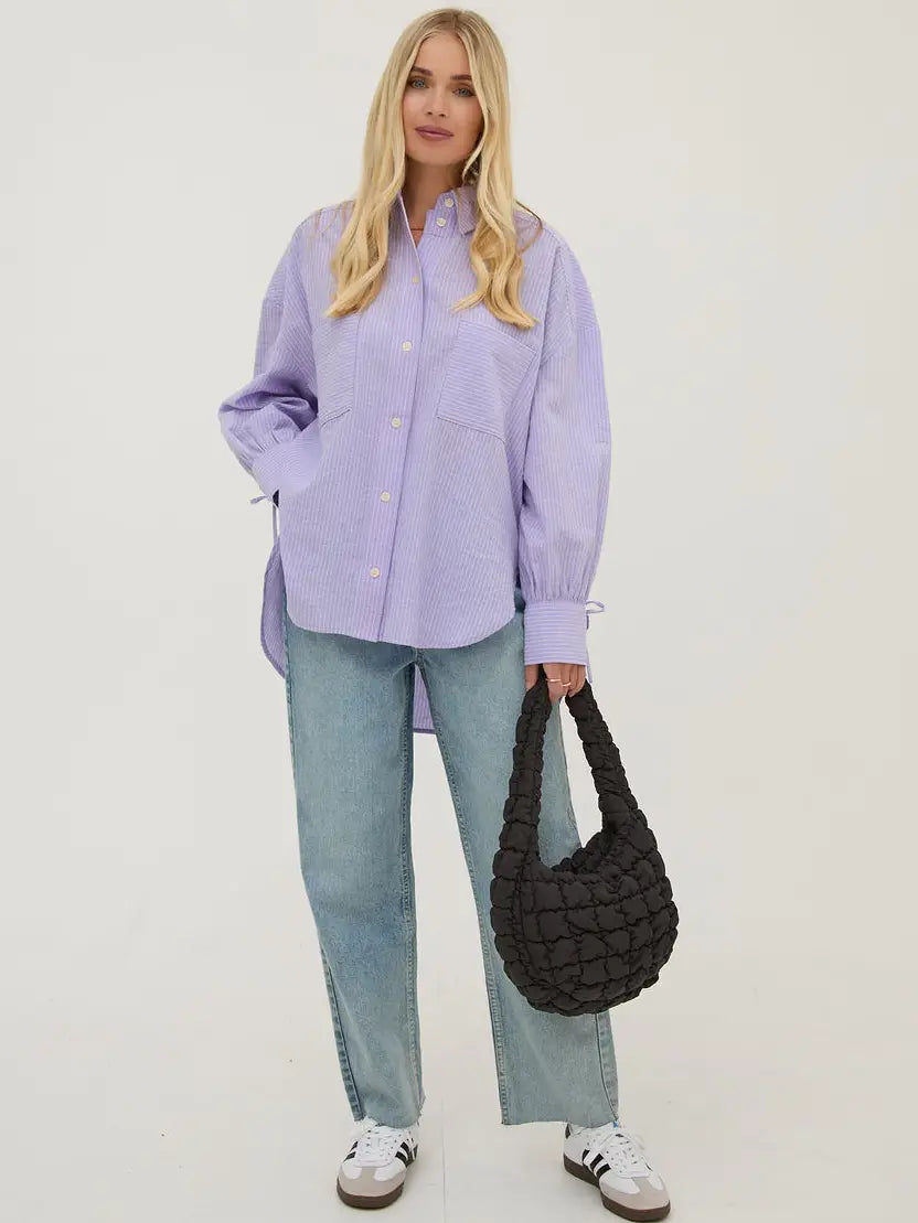 SIENNA BOW SHIRT LILAC