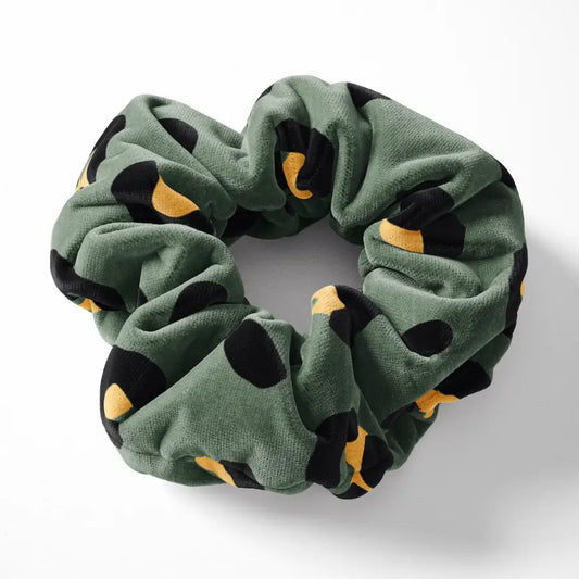 GREEN LEOPARD SCRUNCHIE