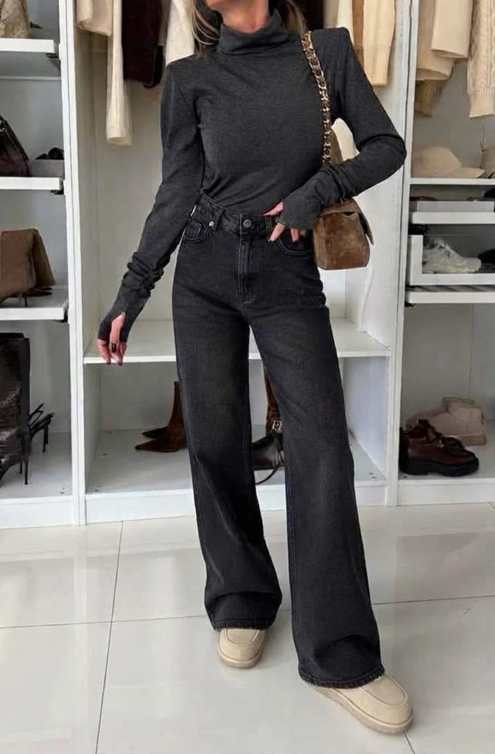 MORWENNA WIDE LEG JEANS BLACK