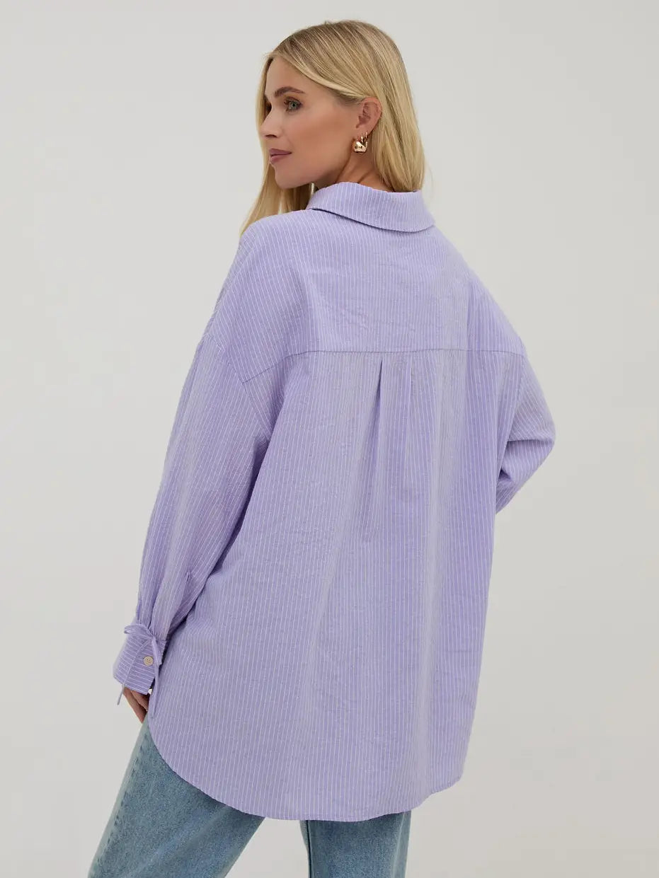 SIENNA BOW SHIRT LILAC