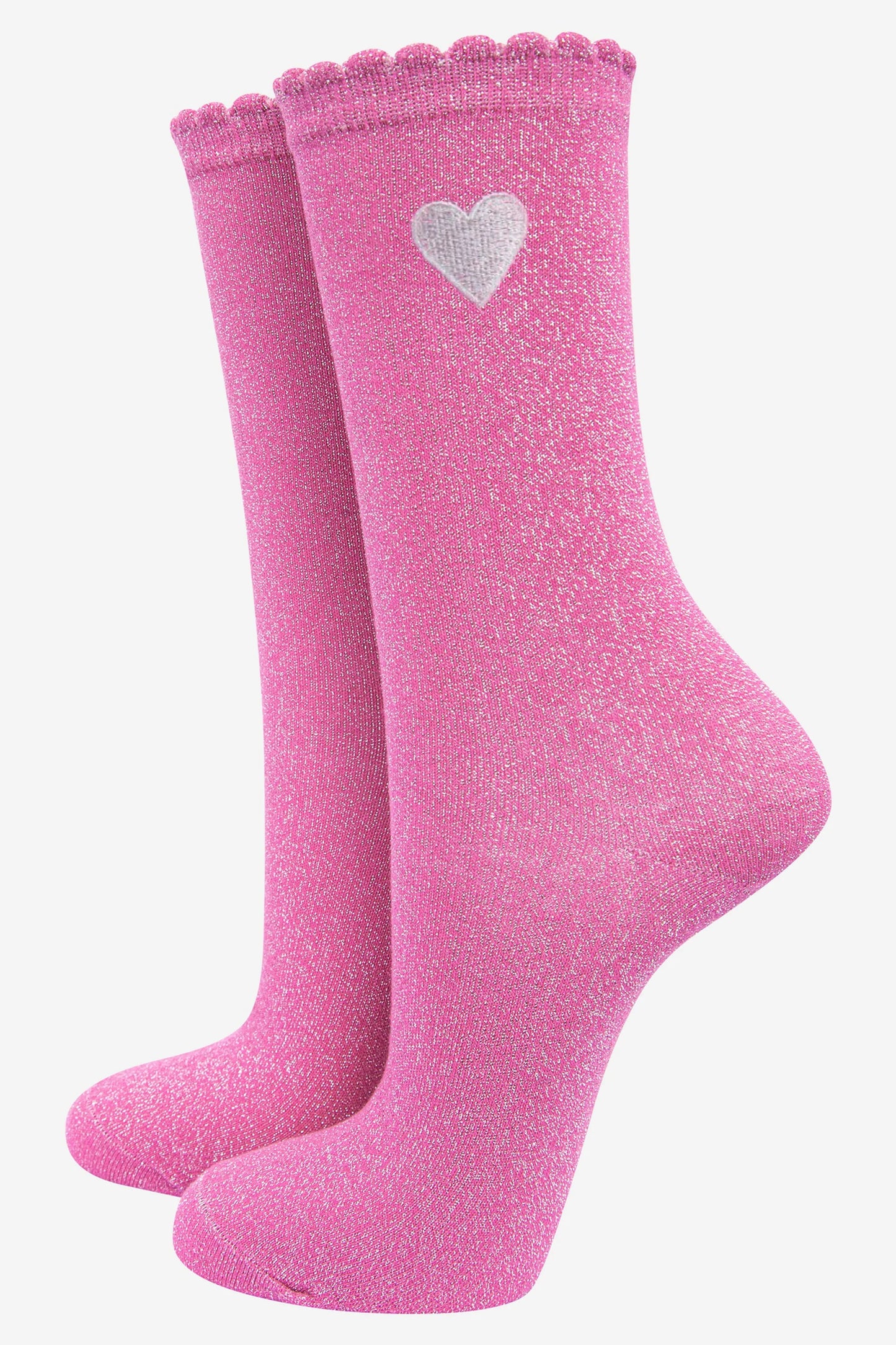 HEART GLITTER SOCKS PINK