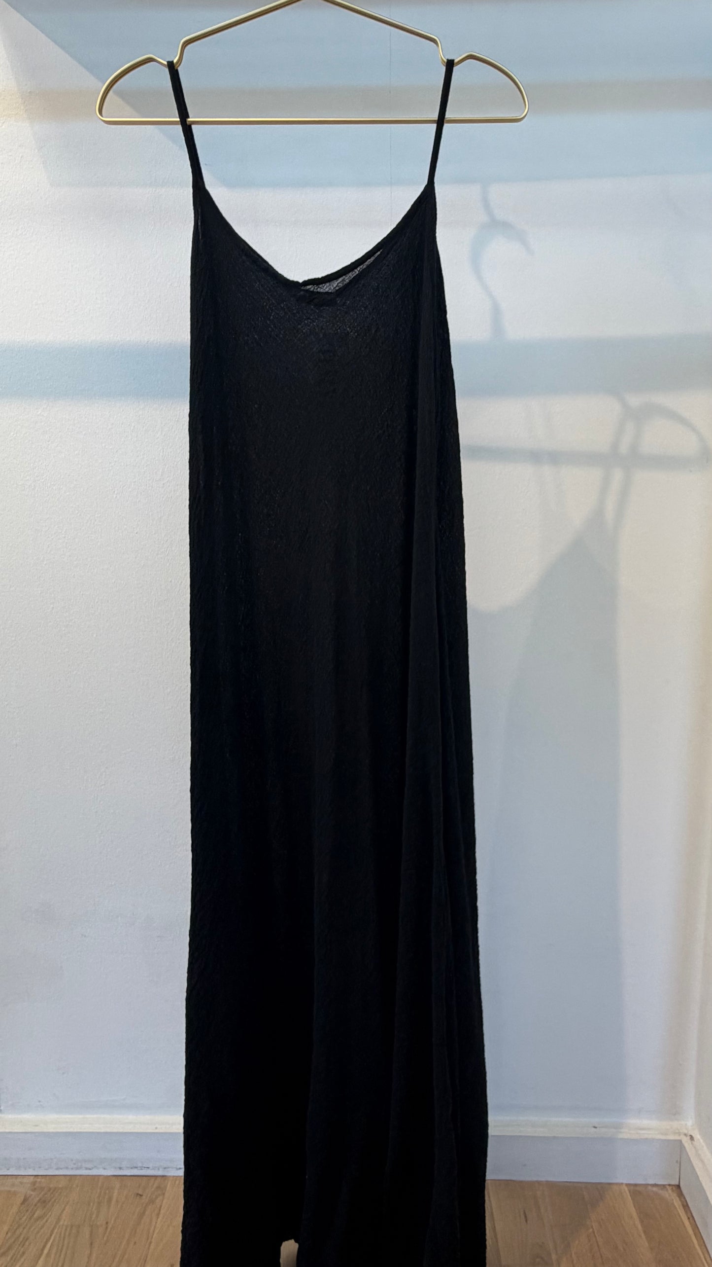 SAMMIE CAMI DRESS MAXI CRINKLE BLACK