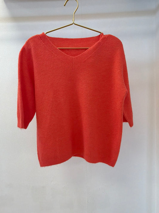 ZITA KNIT CORAL V NECK