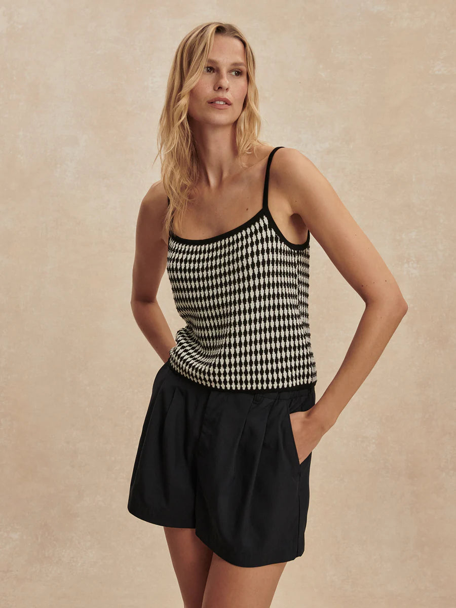 JARED KNIT TOP BLACK / EGRET