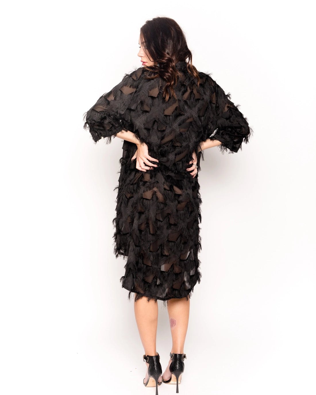 KATE FEATHER STAR DRESS BLACK