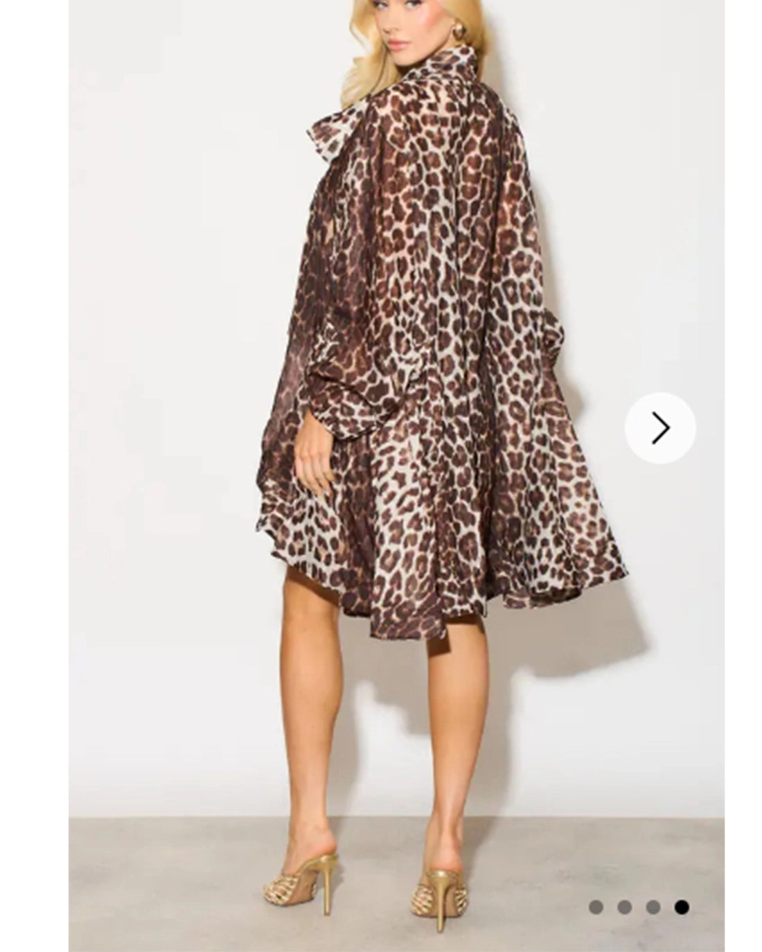 NAOMI VOLUME SHIRT DRESS LEOPARD