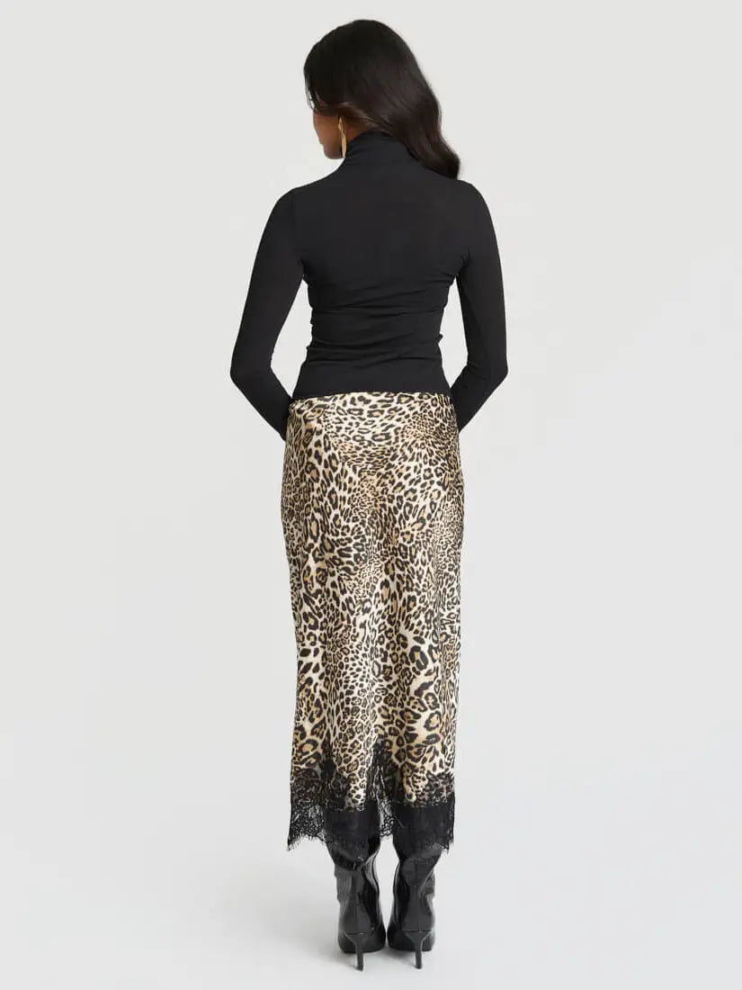 LEOPARD LACE MAXI SKIRT