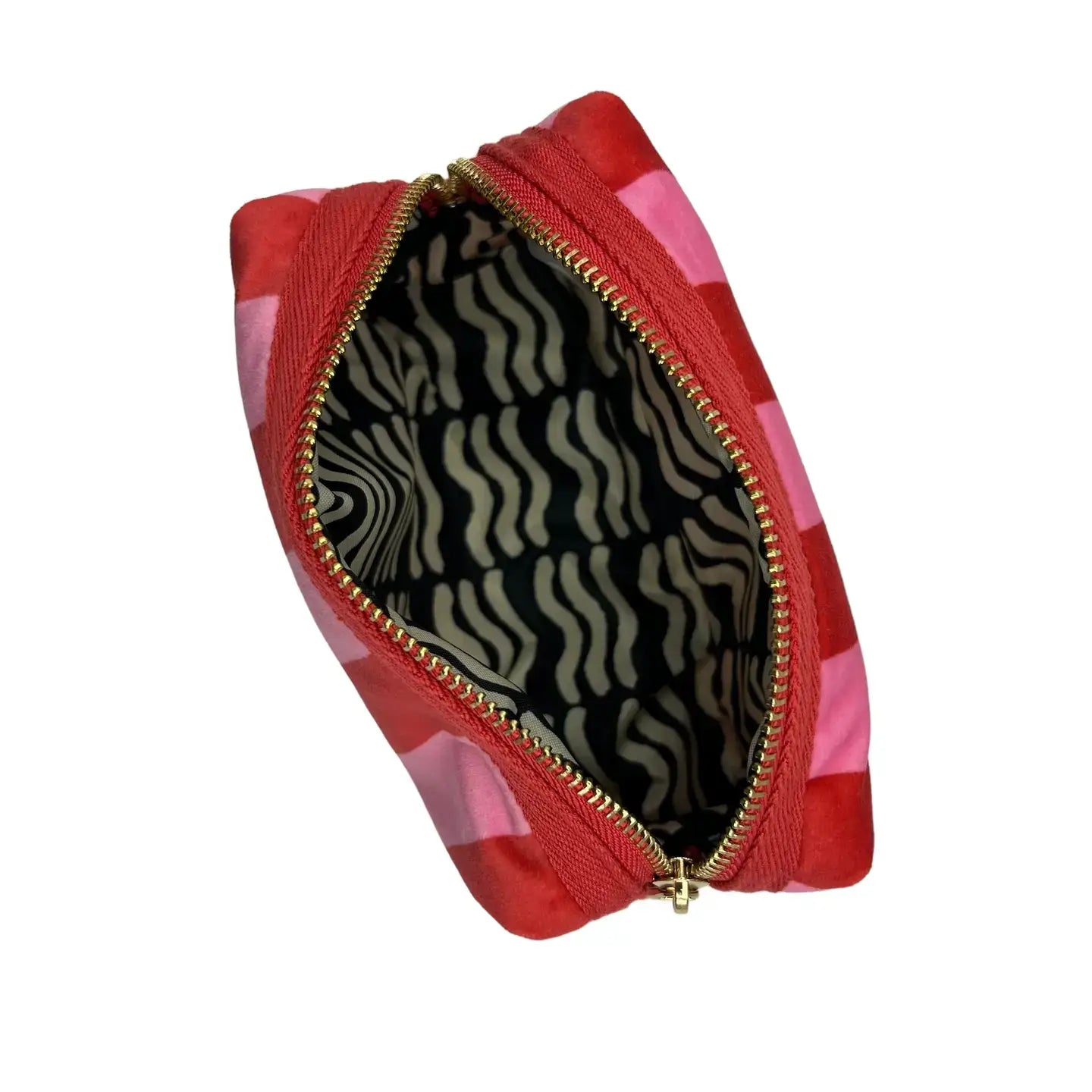 STRIPE PINK RED LOBSTER MAKE UP BAG