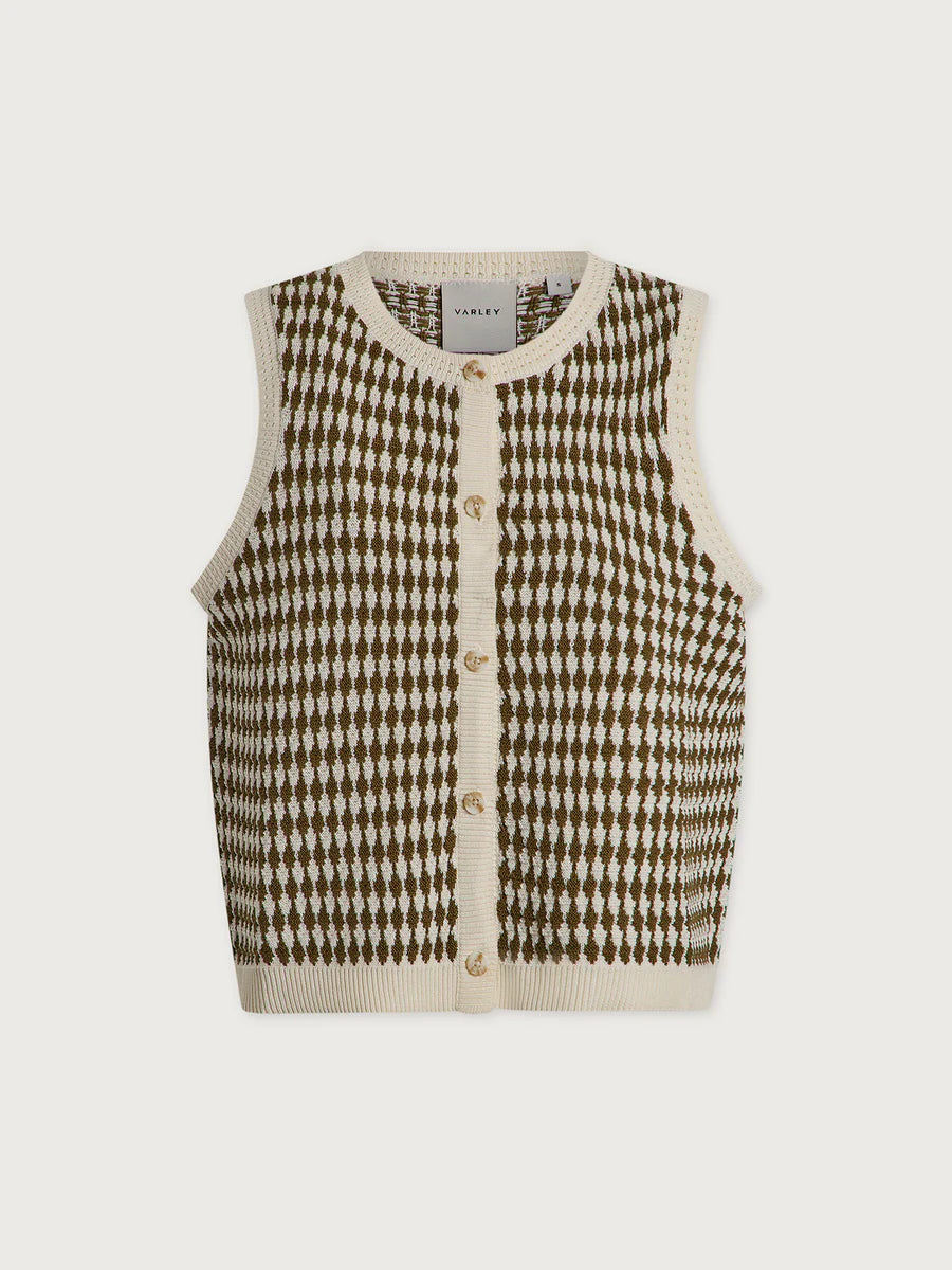 AURA KNIT TOP EGRET OLIVE