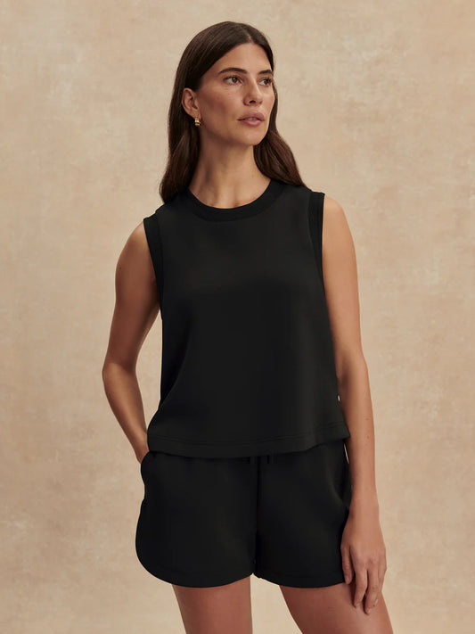 SHEA CROP TANK BLACK