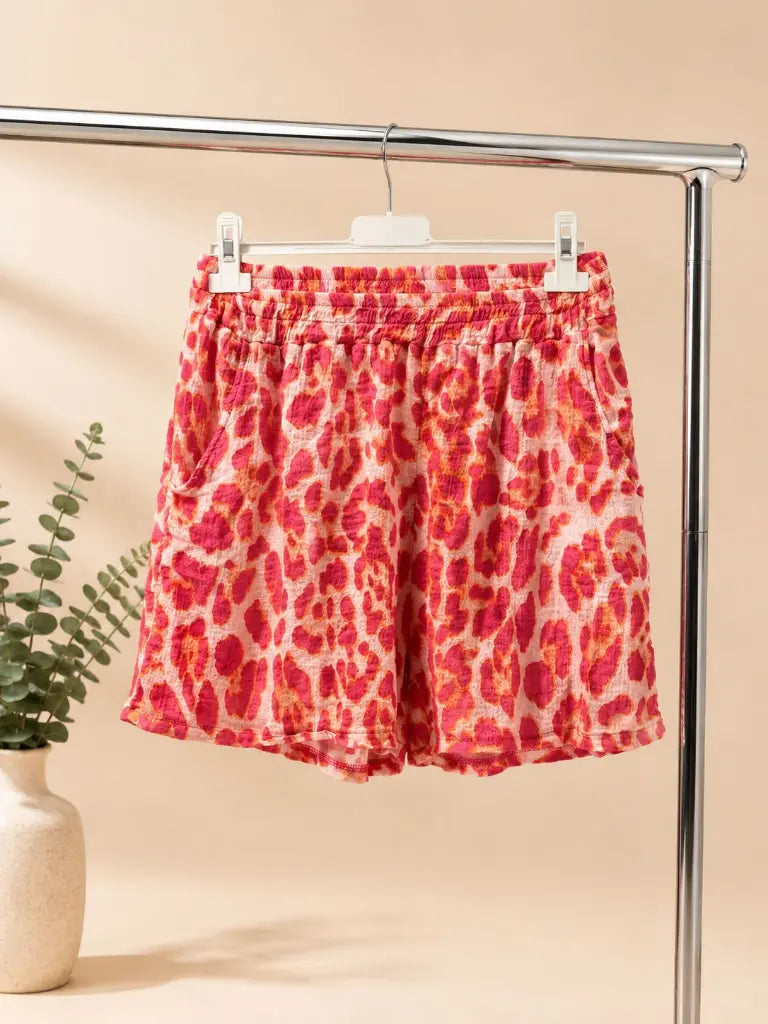 ISLA LEOPARD SHORTS PINK
