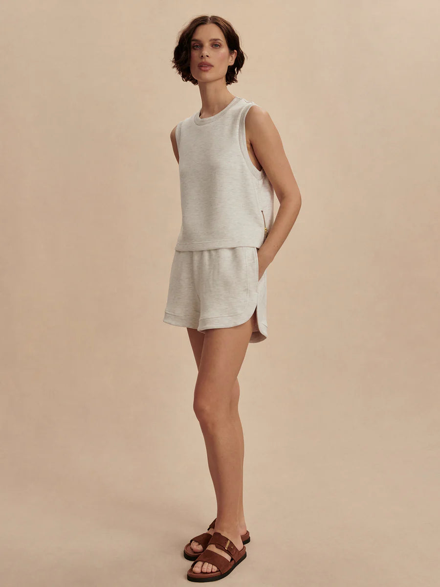 SHEA CROP TANK IVORY MARL