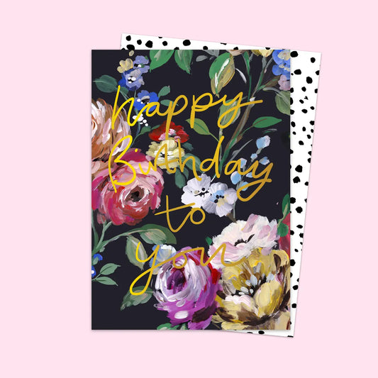 PEONY FLOWER BIRTHDAY CARD