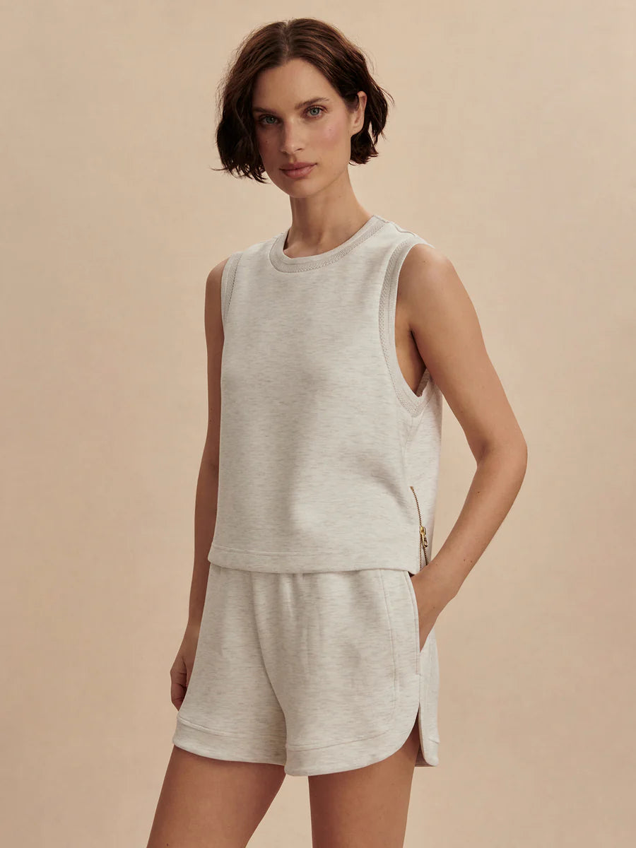 SHEA CROP TANK IVORY MARL