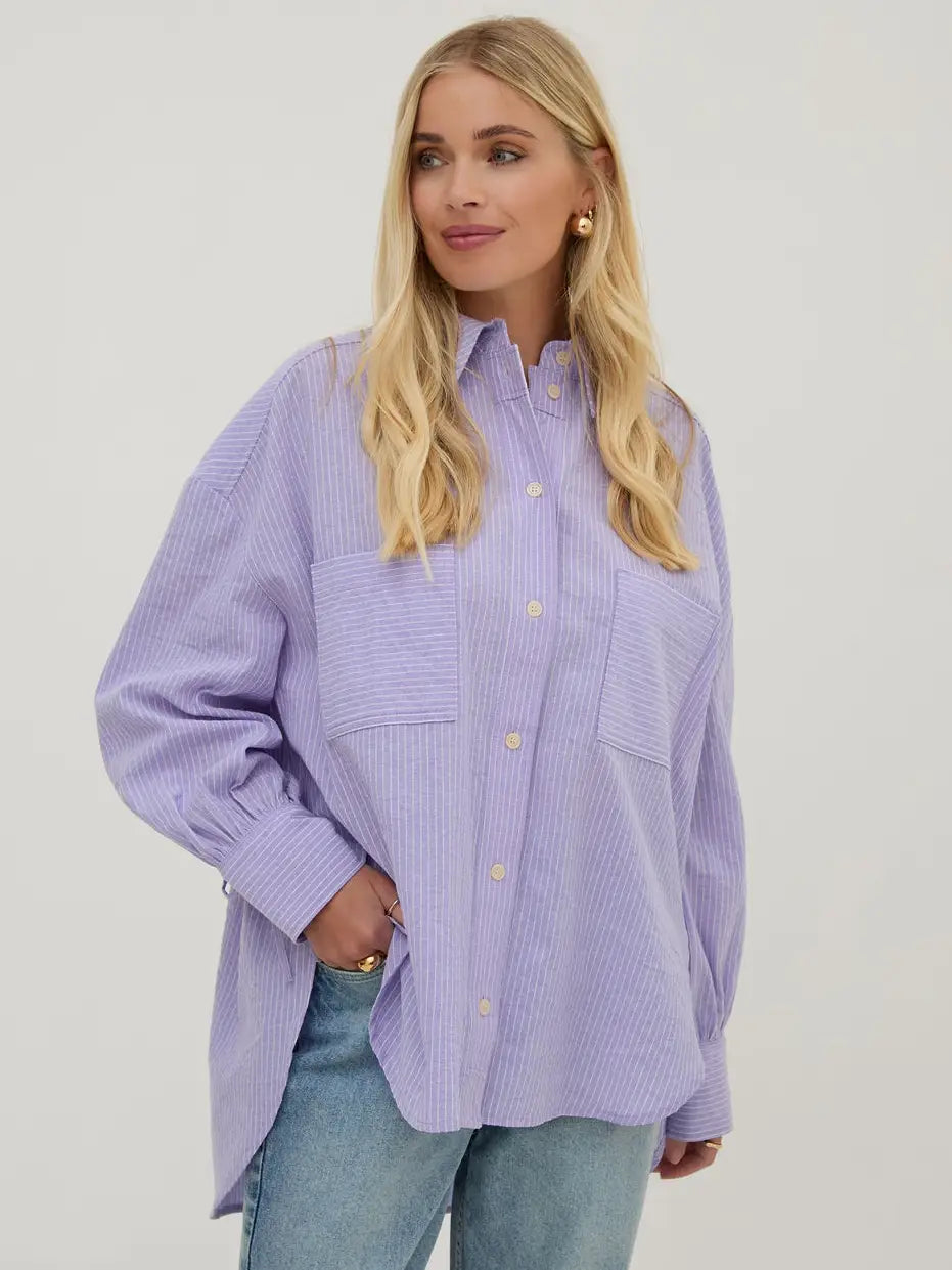 SIENNA BOW SHIRT LILAC