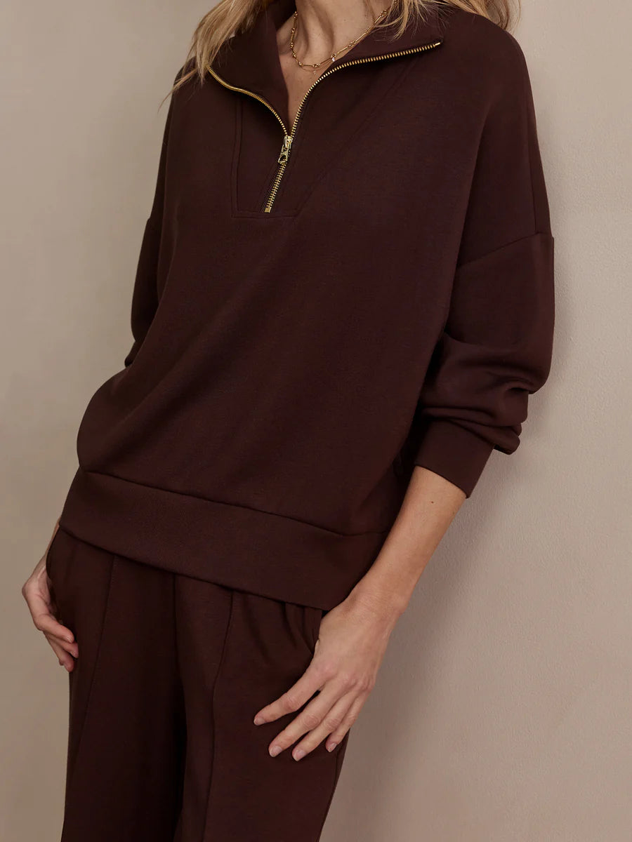 HAWLEY 1/2 ZIP COFFEE BEAN